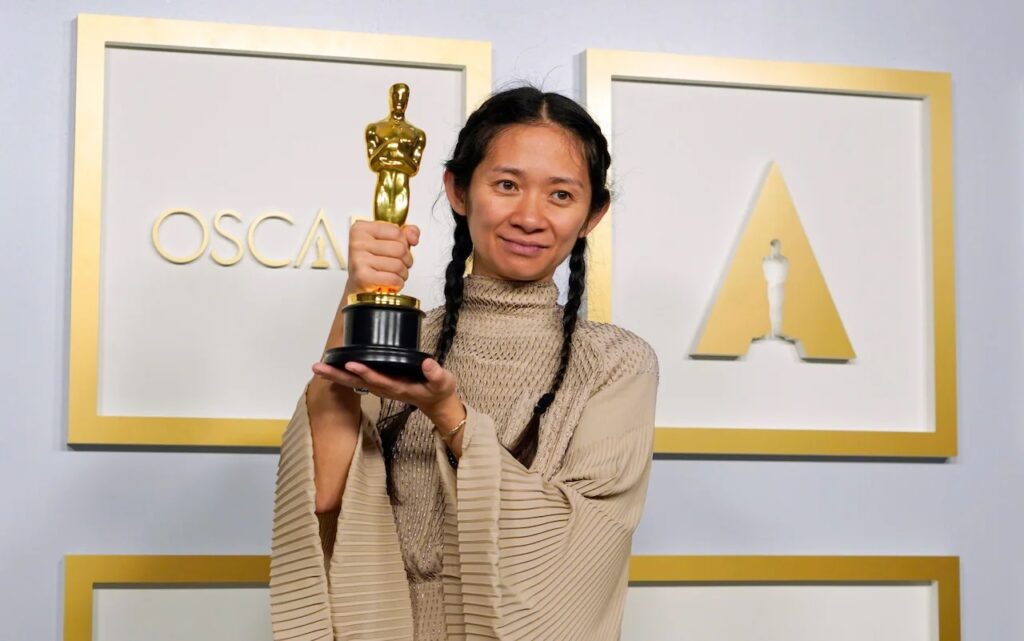 Credit REDIT: Chris Pizzello-Pool/Getty Images; Chloe Zhao wins Best Picture and Best Director for Nomadland at the 93rd Academy Awards