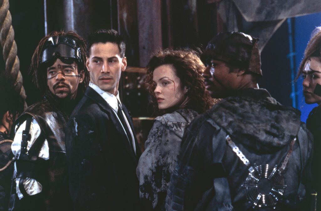 1995 cyberpunk thriller Johnny Mnemonic starring Keanu Reeves, Ice-T, and Dina Meyer