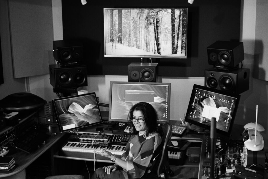 Composer Nainita Desai in her studio