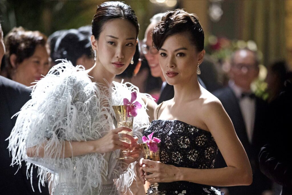 Constance Lau, left, and Carmen Soo in Crazy Rich Asians,