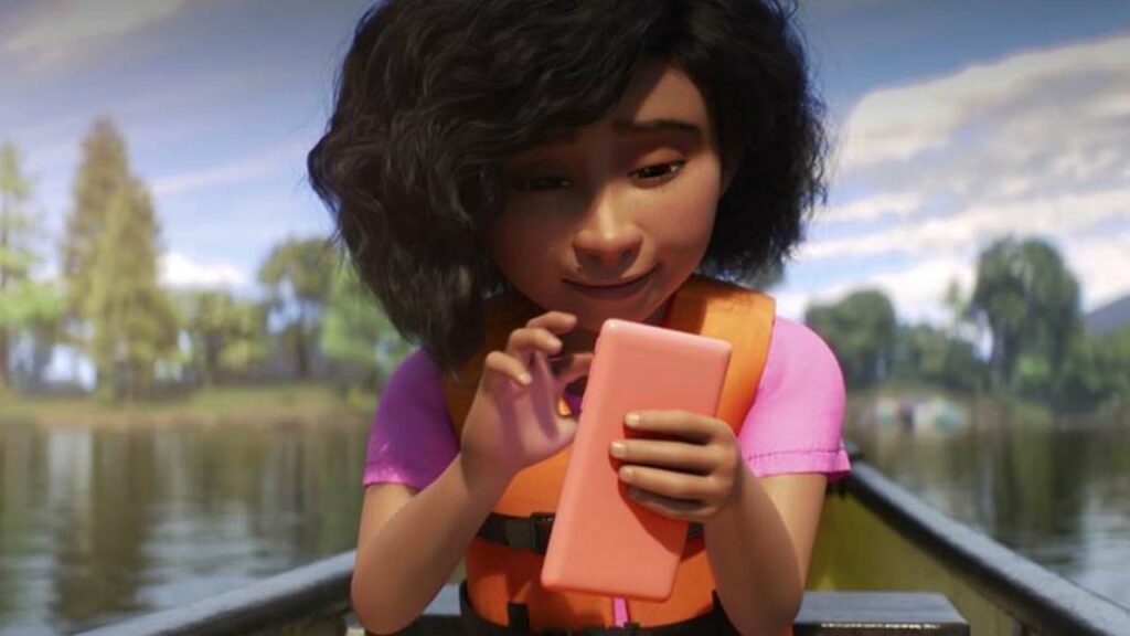 Madison Bandy as Renee in Pixar short film Loop about non-verbal autistic mixed-race Black girl