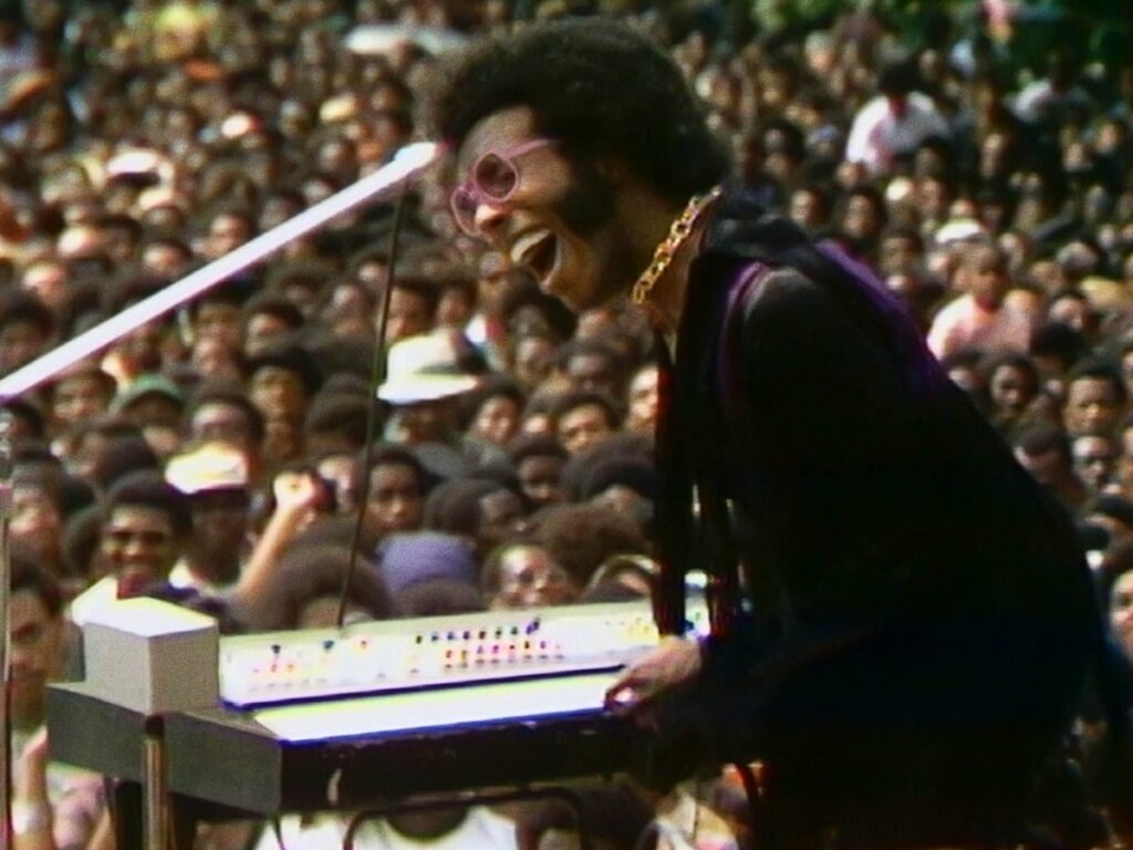 Sly Stone performing at the Harlem Cultural Festival 1969, footage from Ahmir Questlove Thompson's documentary, Summer of Soul (...or, When the Revolution Could Not Be Televised)