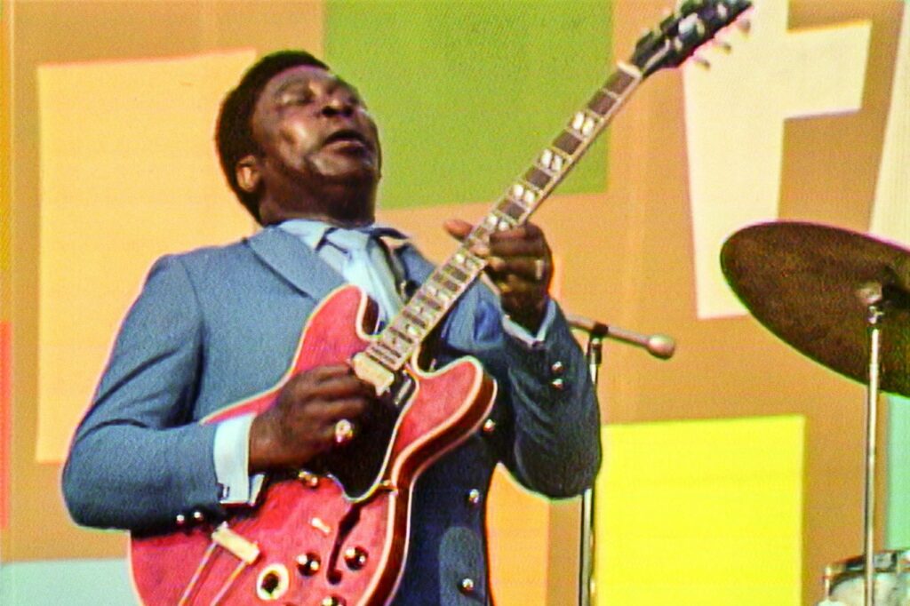 B. B. King on the guitar at the 1969 Harlem Cultural Festival, as seen in the documentary Summer of Soul