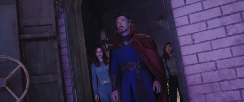 Benedict Cumberbatch, Rachel McAdams and Xochitl Gomez in Doctor Strange in the Multiverse of Madness