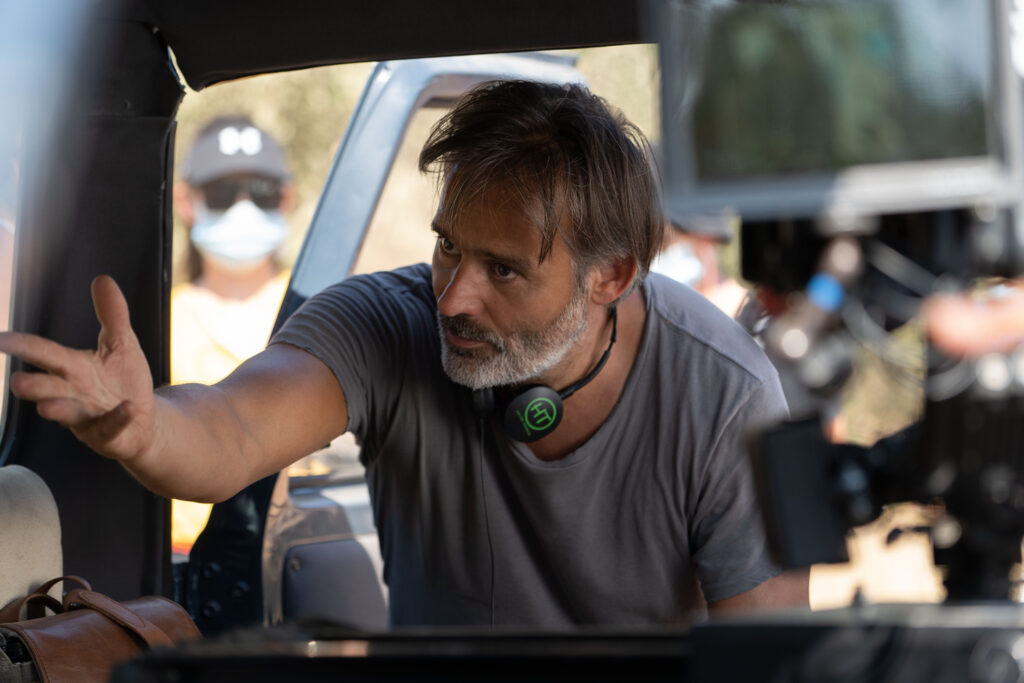 Director Baltasar Kormákur on the set of Beast.