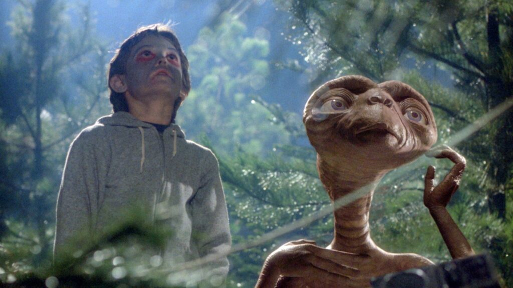 E.T. and Elliott on Halloween in E.T. the extra-terrestrial by steven spielberg