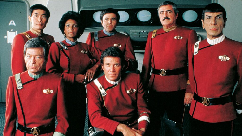 The USS Enterprise crew in Star Trek II: The Wrath of Khan
